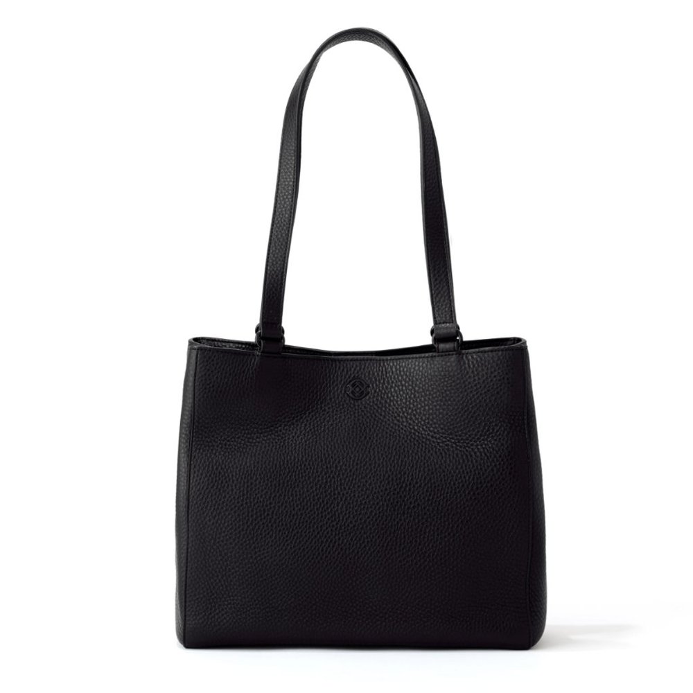Dagne Dover Small Black Allyn Leather Tote